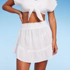 Women's Smocked Ruffle Cover Up Skirt - Wild Fable White