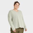 Women's Plus Size Active Long Sleeve Top - All In Motion Heathered