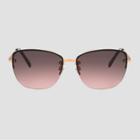 Women's Tort Square Metal Shiny Sunglasses - A New Day Pink, Women's, Size: Small, Grey/pink