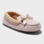 Girls' Dluxe By Dearfoams Madison Moccasin Slippers - Pink
