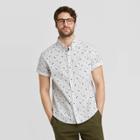 Men's Standard Fit Short Sleeve Button-down Shirt - Goodfellow & Co Stone Gray S, Men's, Size: Small, Grey Gray