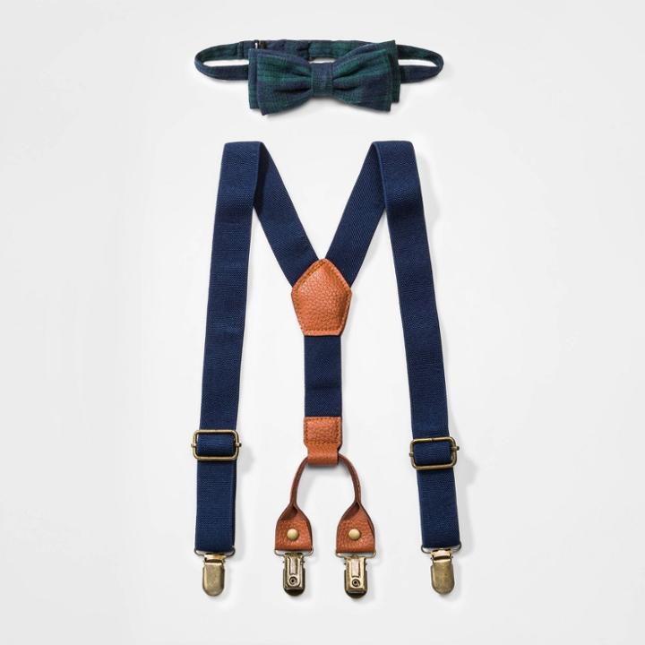 Boys' Suspender Set - Cat & Jack Navy/green