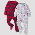 Gerber Baby Snowman Blanket Sleeper Footed Pajama - Black/red/gray