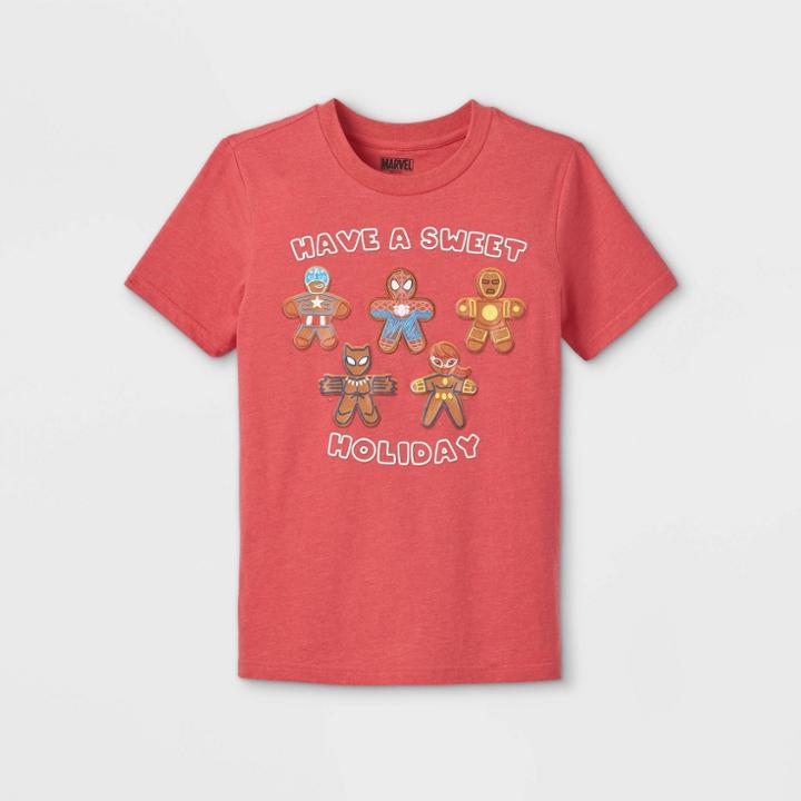 Boys' Marvel Spider-man Sweet Treat Short Sleeve Graphic T-shirt - Red