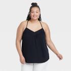 Women's Plus Size Woven Swing V-neck Cami - Ava & Viv Black X