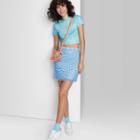 Women's Short Sleeve Cropped T-shirt - Wild Fable Blue Tie-dye