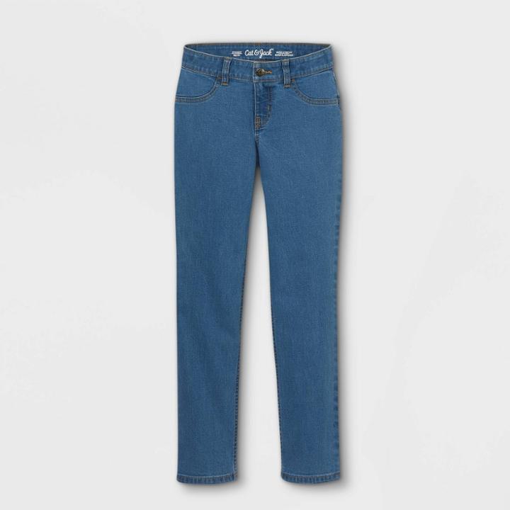 Girls' Straight Mid-rise Jeans - Cat & Jack Light Wash