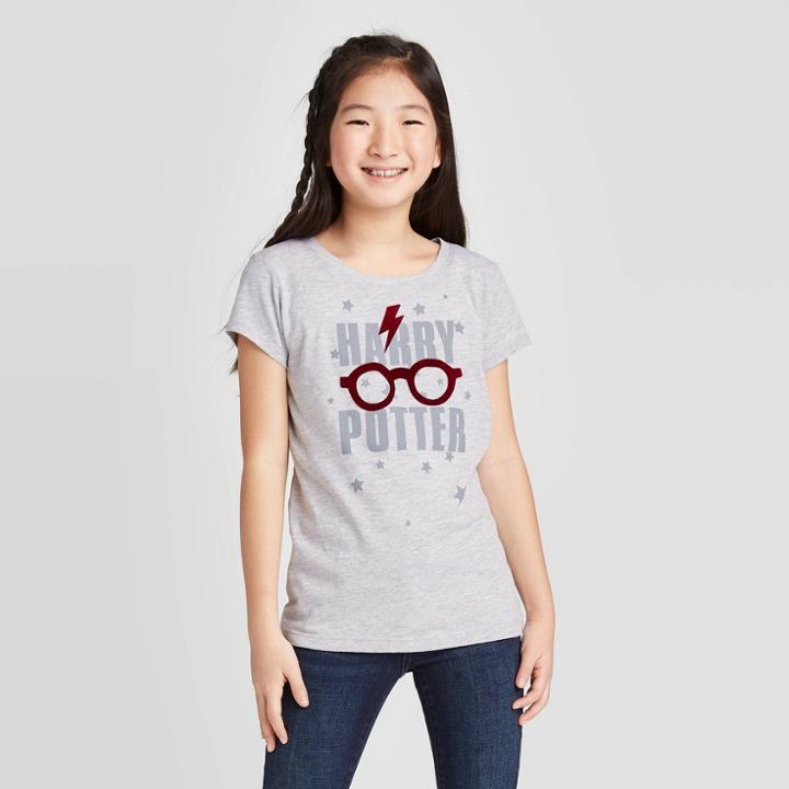 Girls' Harry Potter Glasses Graphic T-shirt - Heather Gray, Girl's,
