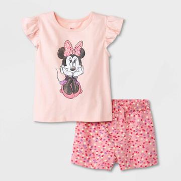 Mickey Mouse & Friends Toddler Girls' Minnie Mouse Top And Bottom