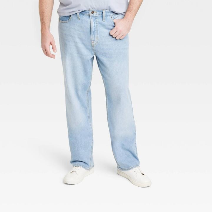 Men's Big & Tall Straight Fit Jeans - Goodfellow & Co Light Blue Denim