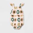 Baby Girls' Floral Quilt Romper - Cat & Jack Cream Newborn, Ivory