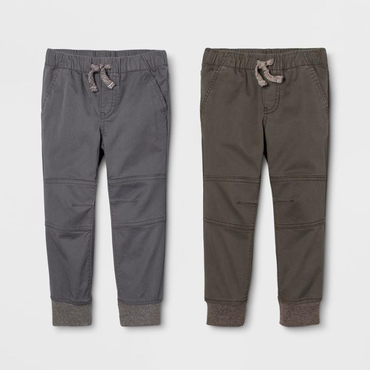 Toddler Boys' Straight Fit 2pk Pull-on Pants - Cat & Jack Gray/olive
