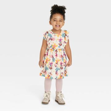 Toddler Girls' Disney Printed A-line Dress - Ivory