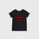 Girls' Short Sleeve Flip Sequin Buffalo Check Heart T-shirt - Cat & Jack Charcoal Gray