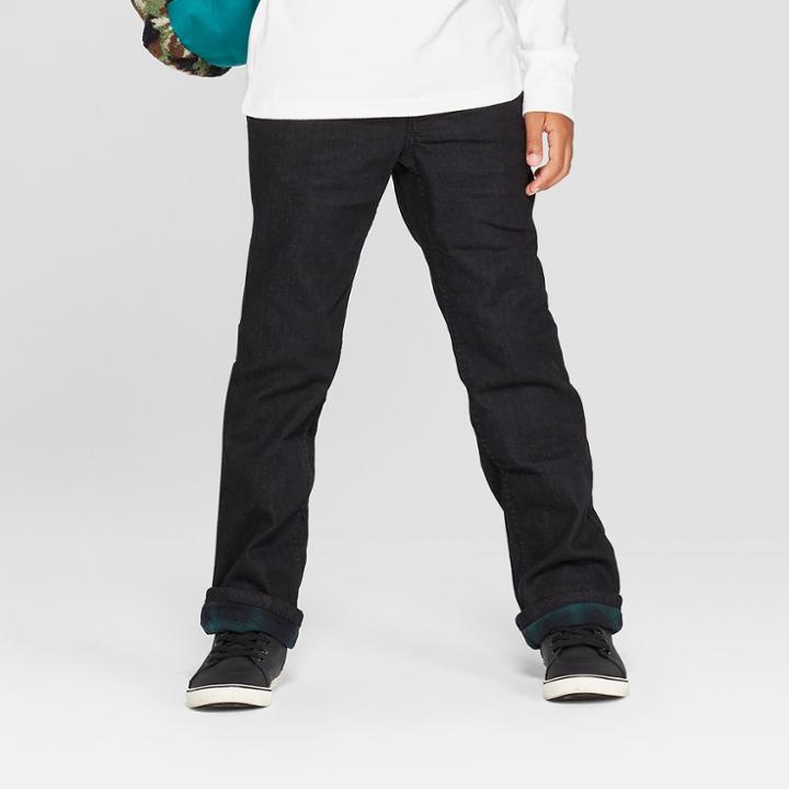 Boys' Flannel Lined Jeans - Cat & Jack Black