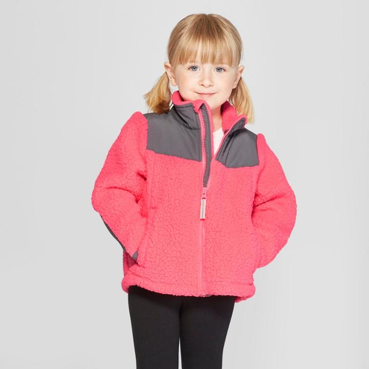 Toddler Girls' Zip-up Fleece Jacket - Cat & Jack Pink