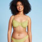 Juniors' Smocked Underwire Bikini Top - Xhilaration Green D/dd Cup