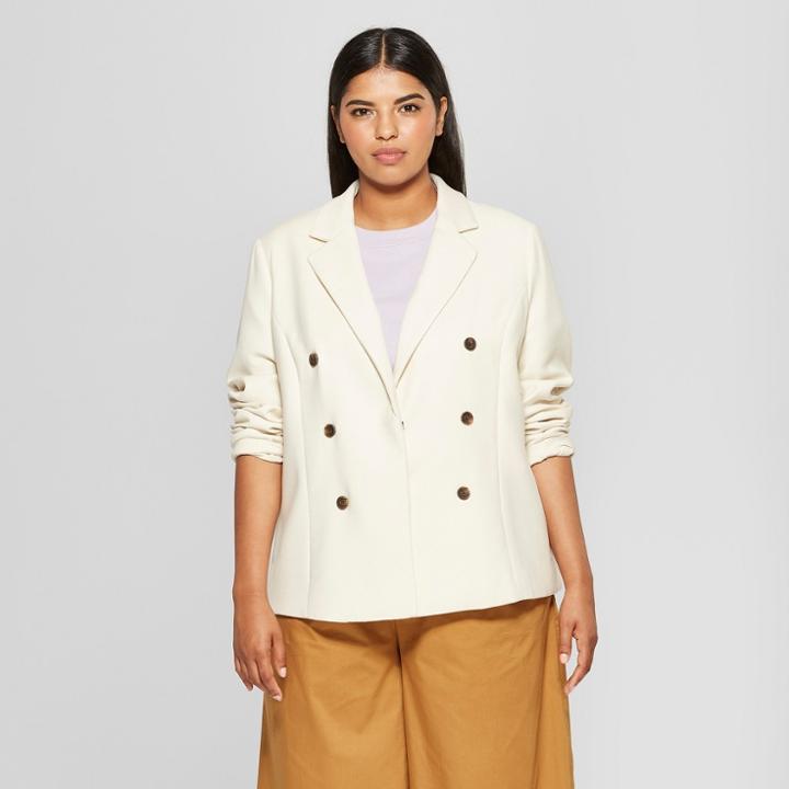 Women's Plus Size Classic Blazer - Who What Wear Cream (ivory) X