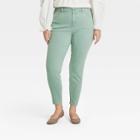 Women's Plus Size Mid-rise Skinny Stretch Ankle Jeans - Universal Thread Green