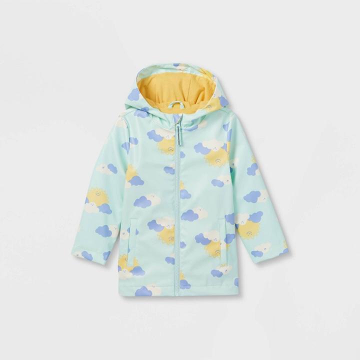 Toddler Girls' Cloud Long Sleeve Rain Coat - Cat & Jack