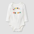 Baby Boys' 'little Wonder' Long Sleeve Bodysuit - Cat & Jack Cream Newborn, Ivory