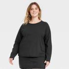 Women's Plus Size Long Sleeve T-shirt - Universal Thread Black