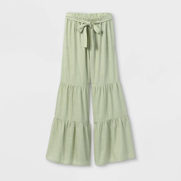 Girls' Smocked Wide Leg Pants - Art Class Green