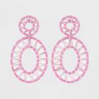 Sugarfix By Baublebar Intricate Raffia Hoop Earrings - Pink, Women's, Graprfruit
