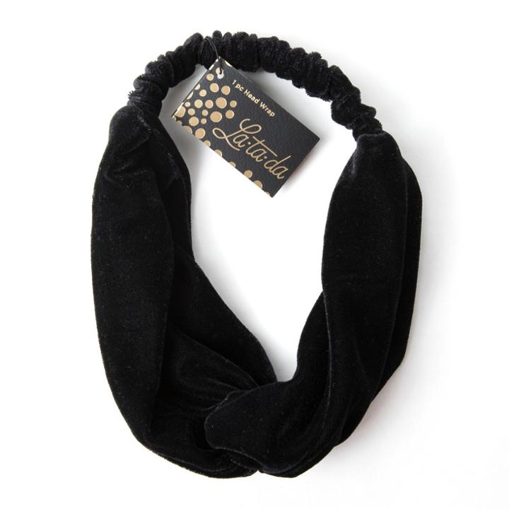 La-ta-da Black Velvet Head Wrap