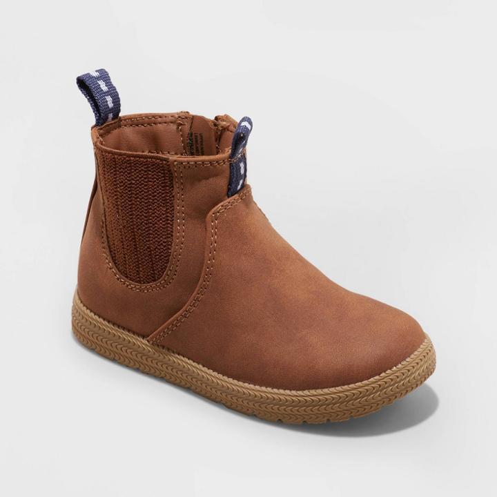 Toddler Esteban Zipper Slip-on Chukka Boots - Cat & Jack Brown