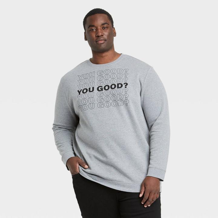 Ev Black History Month Black History Month Men's Big & Tall You Good? Hooded Sweatshirt - Charcoal Heather