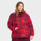 Women's Plus Size Puffer Jacket - Who What Wear Red Floral