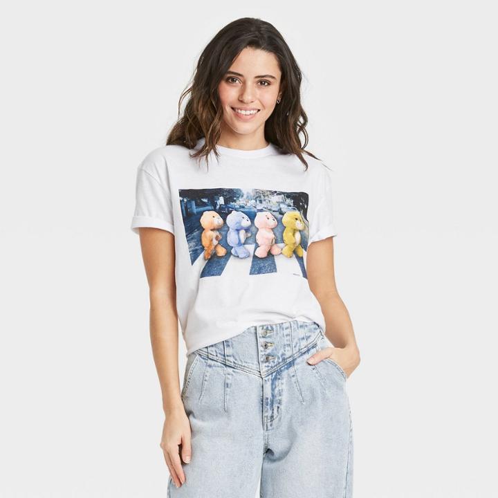 Women's Care Bears Beatles Short Sleeve Graphic T-shirt - White