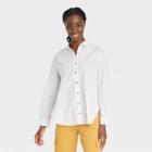 Women's Oversized Long Sleeve Button-down Shirt - Universal Thread White