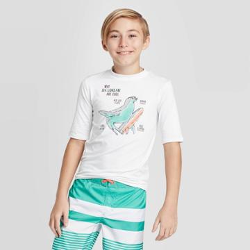 Petiteboys' Short Sleeve Sea Lions Are Cool Rash Guard - Cat & Jack White