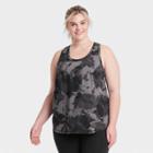 Women's Floral Print Plus Size Active Tank Top - All In Motion Black