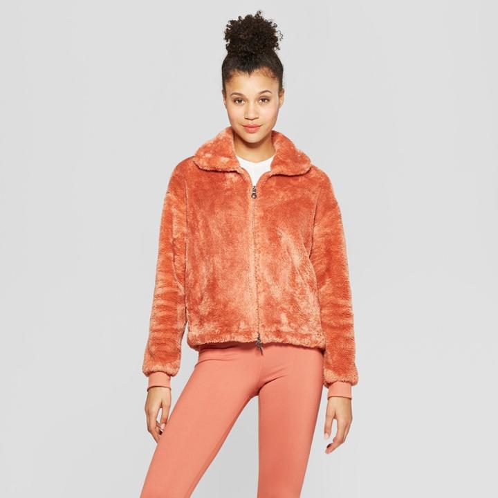 Women's Sherpa Full Zip Jacket - Joylab Cognac (red)
