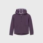 Girls' Fleece 1/4 Zip Sweatshirt - All In Motion Dusty Purple