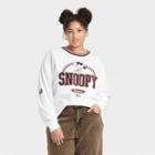 Peanuts Women's Disney Plus Size Snoopy Collegiate Graphic Sweatshirt - White