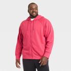 Men's Big & Tall Cotton Fleece Full Zip Hoodie - All In Motion Pink