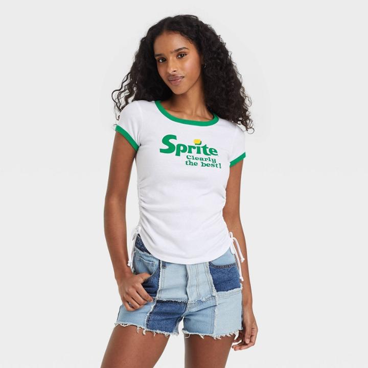 Coca-cola Women's St. Patrick's Sprite Synched Baby Short Sleeve Graphic T-shirt - White