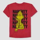 Dr. Seuss Boys' The Grinch Naughty Short Sleeve Graphic T-shirt - Red