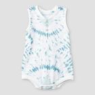 Grayson Mini Baby Boys' Tie-dye Henley Bodysuit - Blue