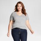 Women's Plus Size Short Sleeve T-shirt - Ava & Viv - Gray