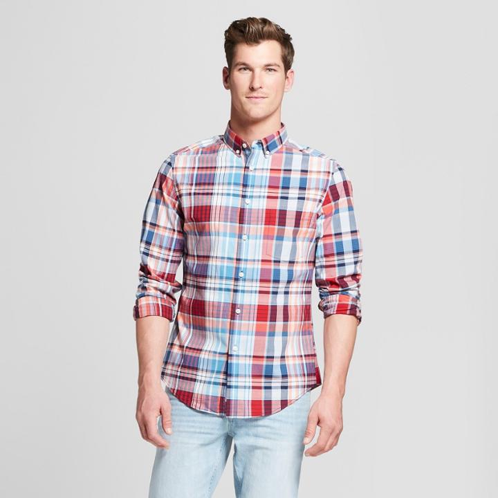 Men's Slim Fit Long Sleeve Northrop Button-down Shirt - Goodfellow & Co Ripe Red