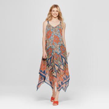 Johnpaulrichard Women's Floral Print Handkerchief Maxi Dress - John Paul Richard - Orange