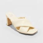 Women's Clementine Padded Crossband Heels - A New Day Cream