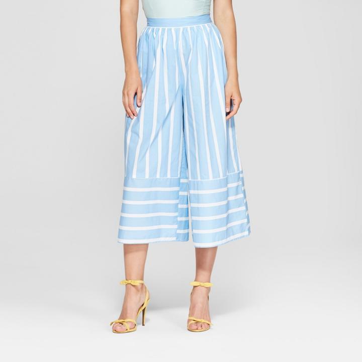 Women's Striped Wide Leg Colorblocked Culottes - Who What Wear Blue