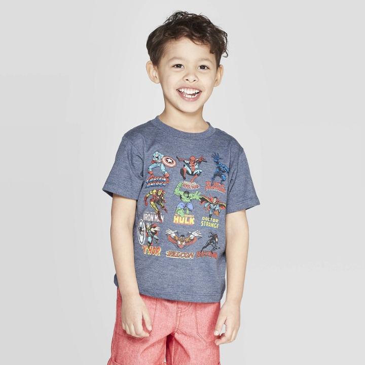 Boys' Marvel Avengers Short Sleeve T-shirt - Blue