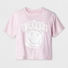 Live Nation Girls' Short Sleeve Nirvana Smile T-shirt - Pink